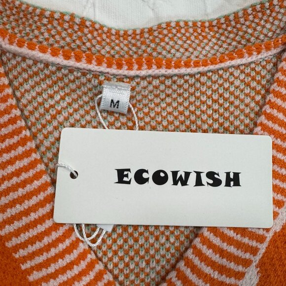 NWT Ecowish Orange Strawberry Cardigan Sweater Size Medium - Picture 4 of 8